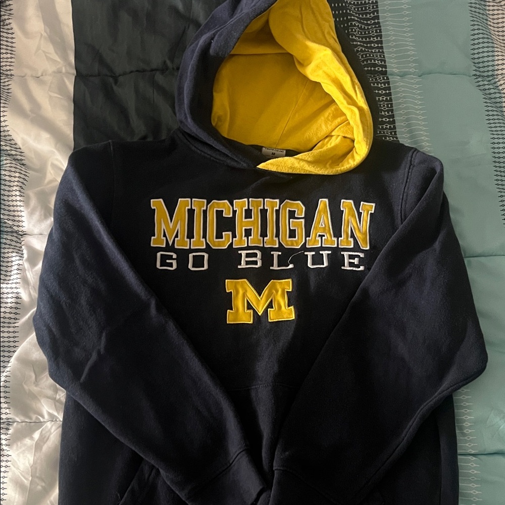 Stadium Athletics Navy and Yellow Kids Hoodie